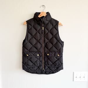 J. Crew Excursion Zip Up Mock Neck Outdoor Casual Quilted Vest Black S